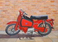 S. M. Fawad, Honda Fifty, 26 x 36 Inch, Oil on Canvas, Realistic Painting, AC-SMF-186
